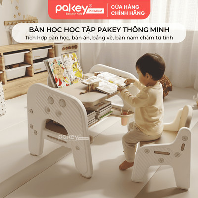 [MẪU MỚI] Bộ Bàn Ghế Pakey Đa Năng Tích Hợp Nhiều Trò Chơi Cho Bé, Bàn Học Có Bảng Vẽ, Hộc Bàn Lớn Cho Trẻ Em