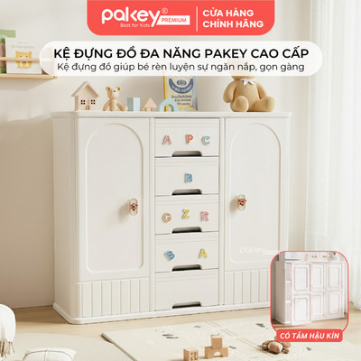 [NEW 2026] Kệ Đựng Đồ Cho Bé Pakey Cao Cấp, Thiết Kế Nhiều Hộc Tích Hợp Ngăn Treo Tiện Lợi, Có Tấm Hậu - Bảo Hành 1 Năm
