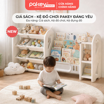 Kệ Đồ Chơi Cho Bé PAKEY Cao Cấp, Kệ Đựng Đồ Đa Năng Nhiều Ngăn Tiện Lợi - Bảo Hành 12 Tháng