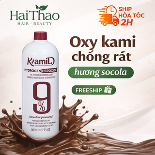 (Giá Salon) Oxy trợ nhuộm KAMI 900ml, Oxy Lalita chống sót da đầu, cao cấp hương Cafe