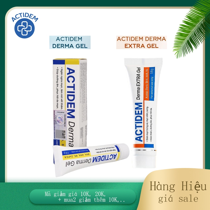 Gel Actidem Derma & Actidem Derma Extra Gel ngừa mụn, mờ thâm tuýp 18g