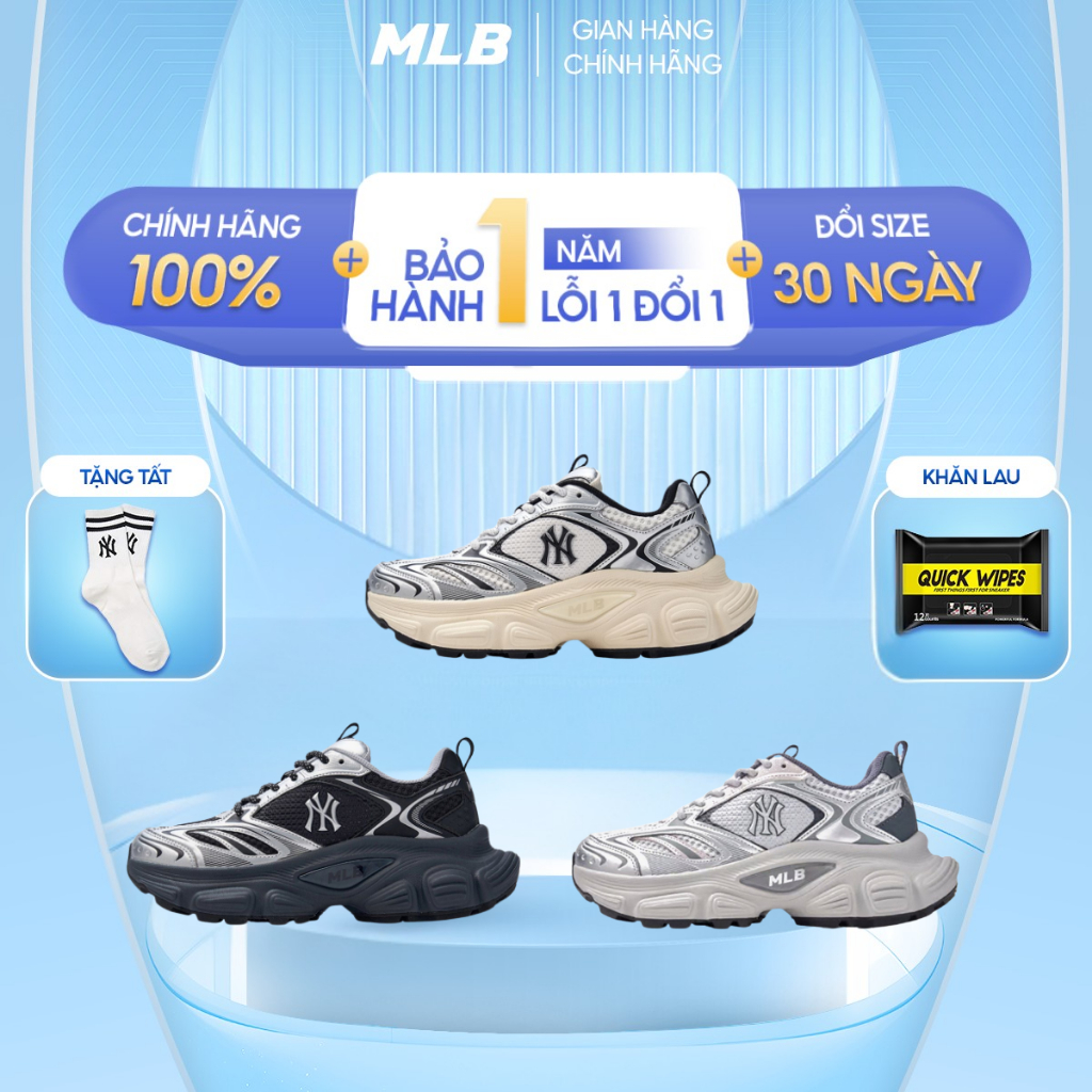 Giày MLB winner chunky A chính hãng full box hiddentag check, giày sneaker mlb đế cao 6cm season 202