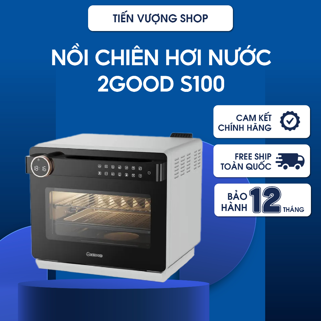 Nồi Chiên Hơi Nước 2GOOD S100 Cải Tiến Mới 2025 - Chiên Hấp Đều Ngon, Dung Tích 20L