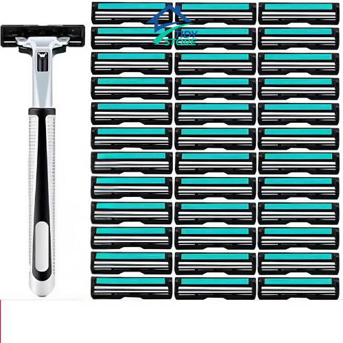 Dao Cạo Râu Nam An Toàn Cổ Điển 36 Lưỡi Kép Thay Thế, Set Dao Cạo Tiết Kiệm Chi Phí, Cạo Sạch Mịn