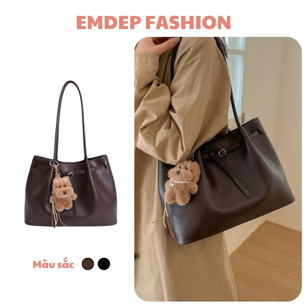 Túi Xách Nữ Đeo Vai Tote Xinh Xắn Da Cao Cấp Loại 1 Kèm Móc Khóa Đáng Yêu - TC147