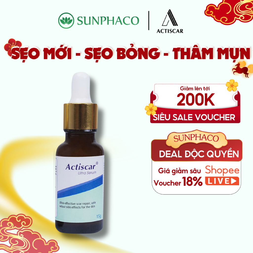 Serum Mờ Sẹo ACTISCAR 15g Hỗ Trợ Ngăn Ngừa Và Làm Mờ Sẹo Lồi, Sẹo Lõm, Sẹo Rỗ, Sẹo Mụn