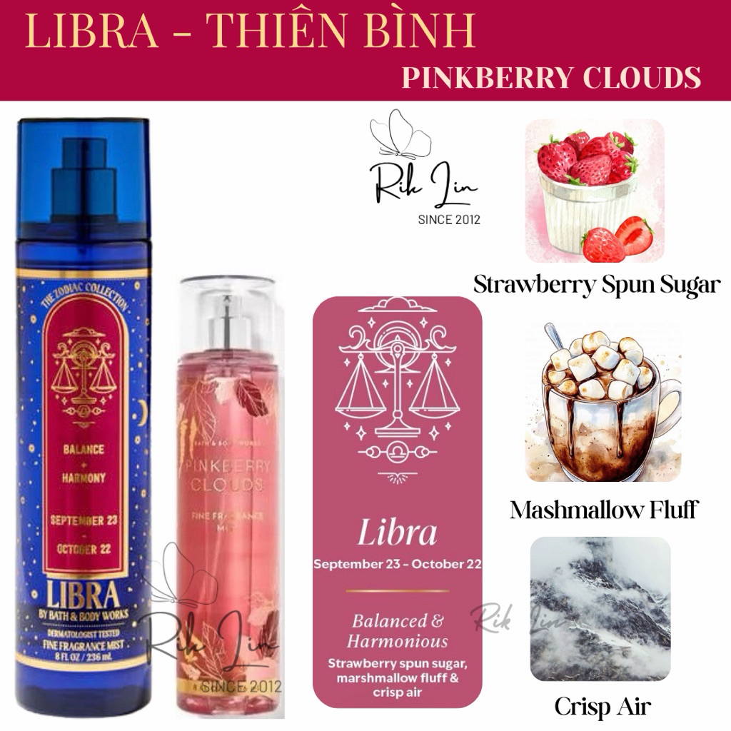 LIBRA PINKBERRY CLOUDS | ENCHANTED CANDY_Xịt Thơm Body Mist Toàn Thân