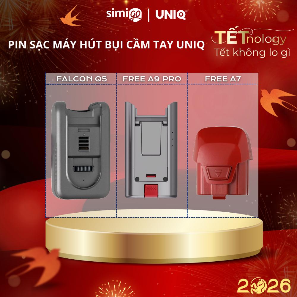 Pin Sạc Máy Hút Bụi UNIQ Free A7/ Free A9 Pro/ Falcon Q5 Cầm Tay Không Dây Chính Hãng