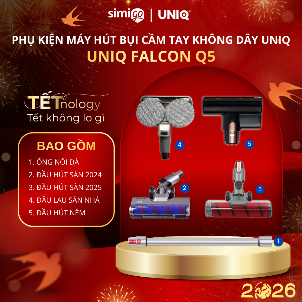 Phụ Kiện Máy Hút Bụi UNIQ Falcon Q5 Cầm Tay Không Dây Chính Hãng