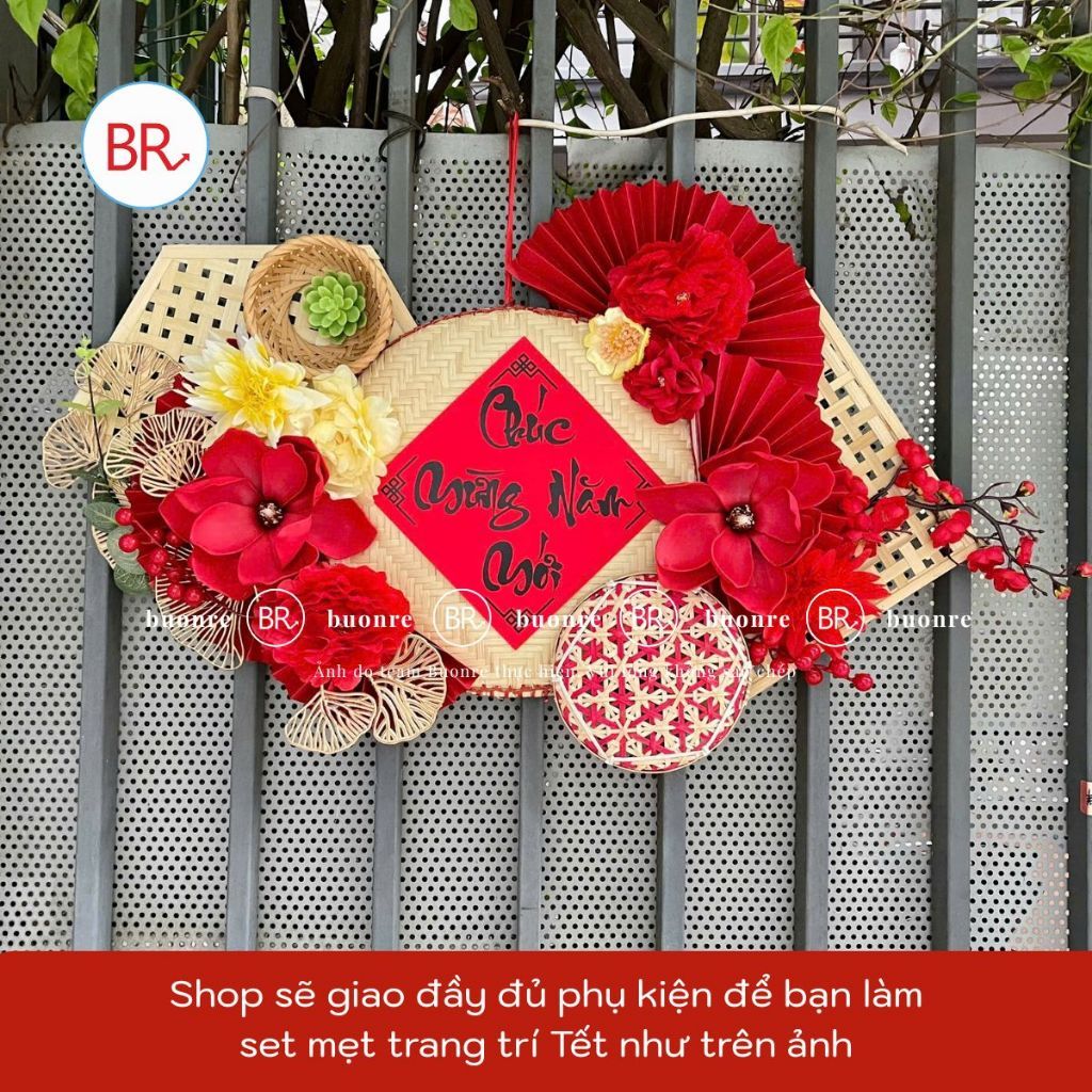 SET QUẠT HOA LOẠI VIP29 SANG TRỌNG TRANG TRÍ TẾT - KHÁNH TREO TƯỜNG NTXVIP01