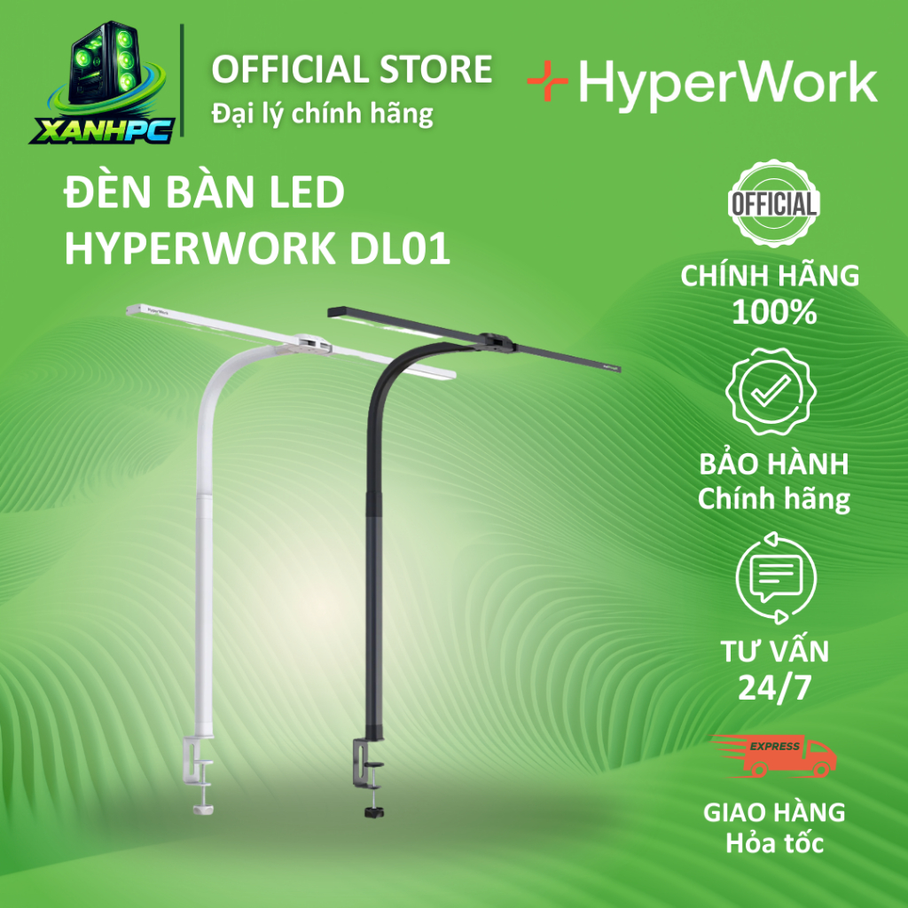 Đèn Bàn 𝗟𝗘𝗗 HyperWork Luna | DL01 Điều Khiển Không Dây