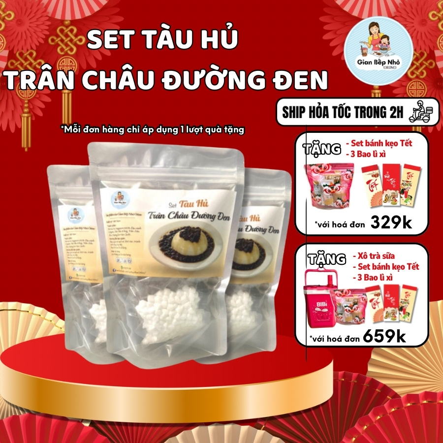 Set Tàu Hủ Trân Châu Đường Đen (10-12 chén) - GIAN BẾP NHỎ ORINO