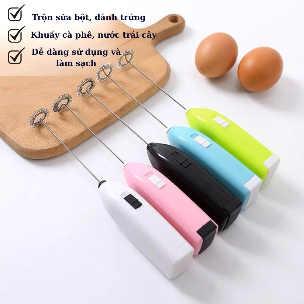 Máy Đánh Trứng Mini Cầm Tay, Khuấy Pha Cafe, Tạo Bọt Mới Nhất Sử Dụng Pin Tiện Lợi Du Lịch Dã Ngoại
