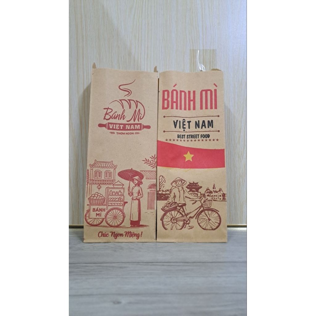 Combo 500 Cái/ Túi Giấy Kraft Đựng Bánh Mì thịt, bánh mì chay, bánh mì chả cá, khoai tây lốc xoáy...