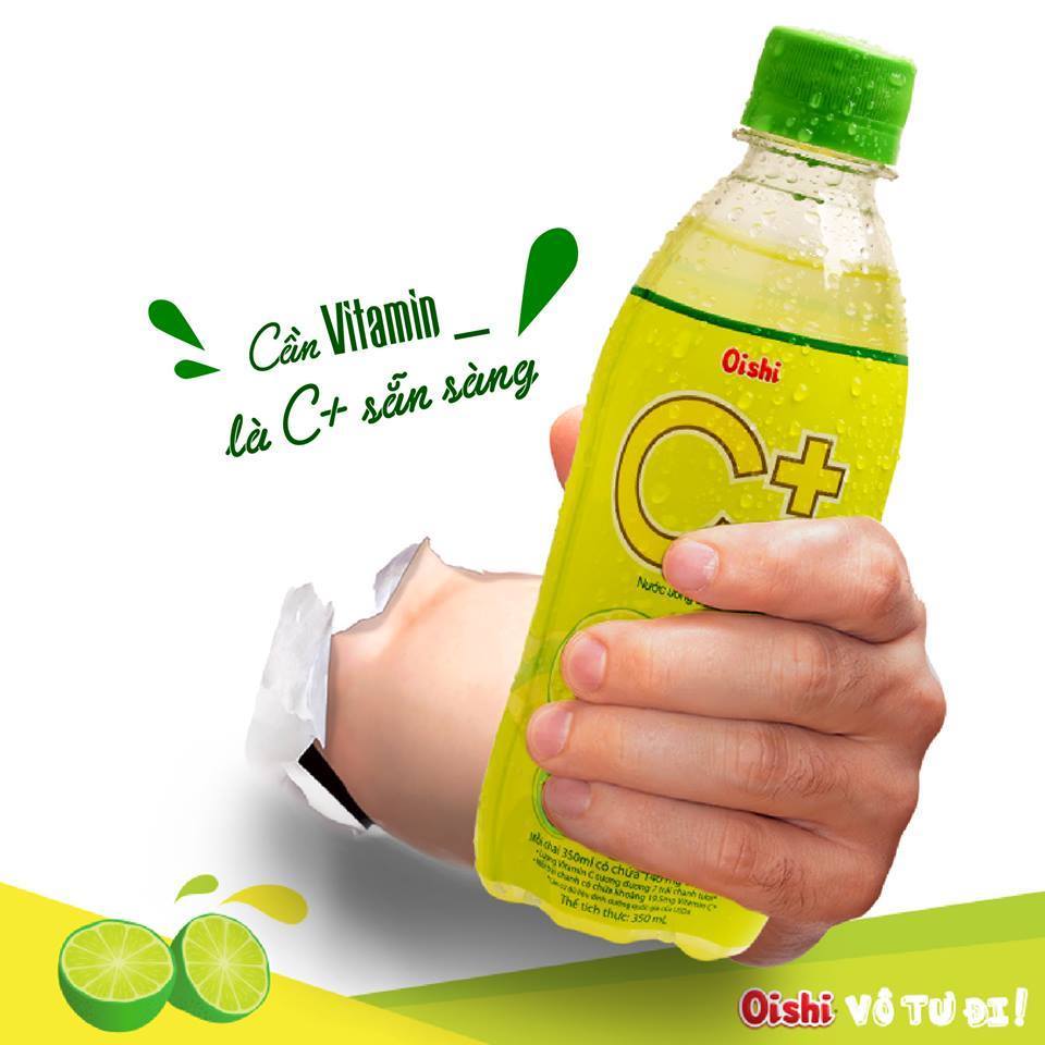 Nước Uống Có Ga Soda Chanh C+ Plus 350ml - Sản Phẩm Của Nhà Oishi