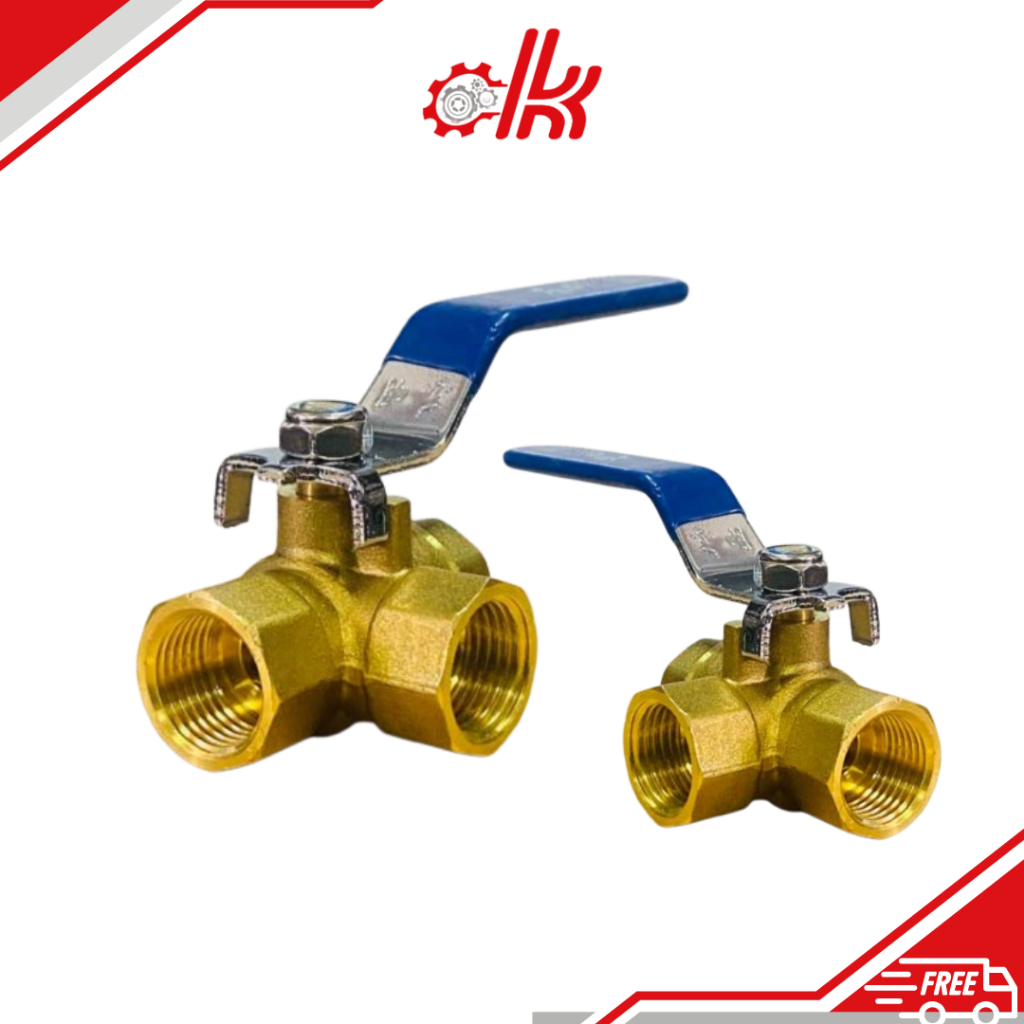 Van bi ba ngã đồng - Van Bi 3 Ngã Đồng Tay Gạt - Van Khóa Chia Nước, Hơi, Khí Nén Chữ T L