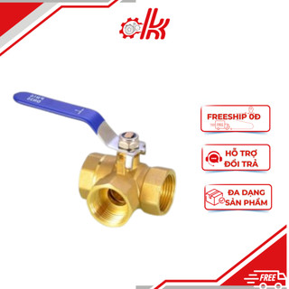 Van bi ba ngã đồng - Van Bi 3 Ngã Đồng Tay Gạt - Van Khóa Chia Nước, Hơi, Khí Nén Chữ T L