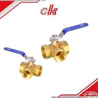 Van bi ba ngã đồng - Van Bi 3 Ngã Đồng Tay Gạt - Van Khóa Chia Nước, Hơi, Khí Nén Chữ T L