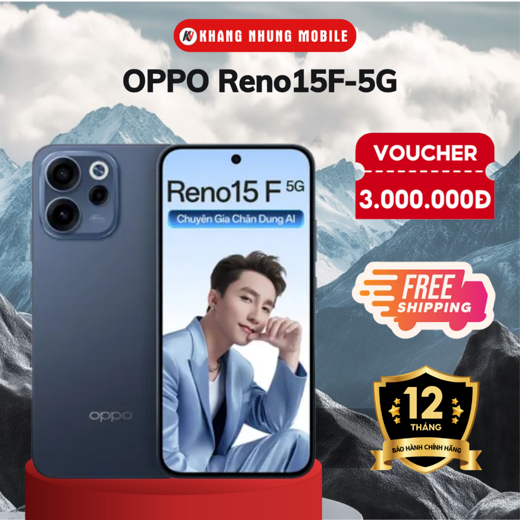 Điện thoại Oppo Reno15F 5G - (8/256GB) - Camera AI Portrait - Sạc SuperVOOC - Hàng Chính Hãng - Khang Nhung Mobile