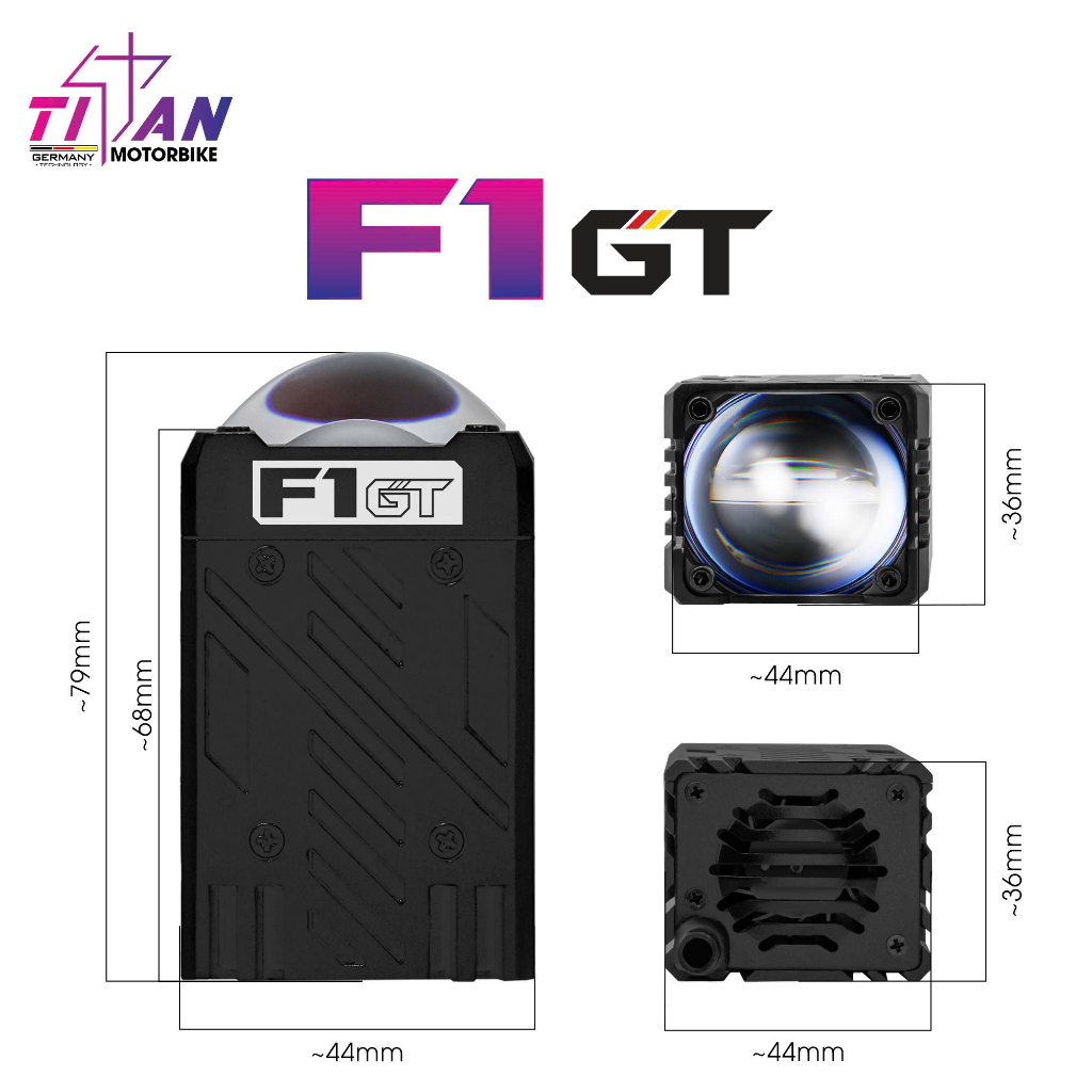 Đèn Trợ sáng mini Titan F1 GT 40w Cos Trắng Pha Trắng Bảo Hành 12 Tháng