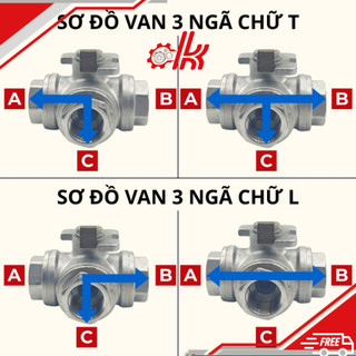 Van bi ba ngã inox 304 DN15 – DN50
