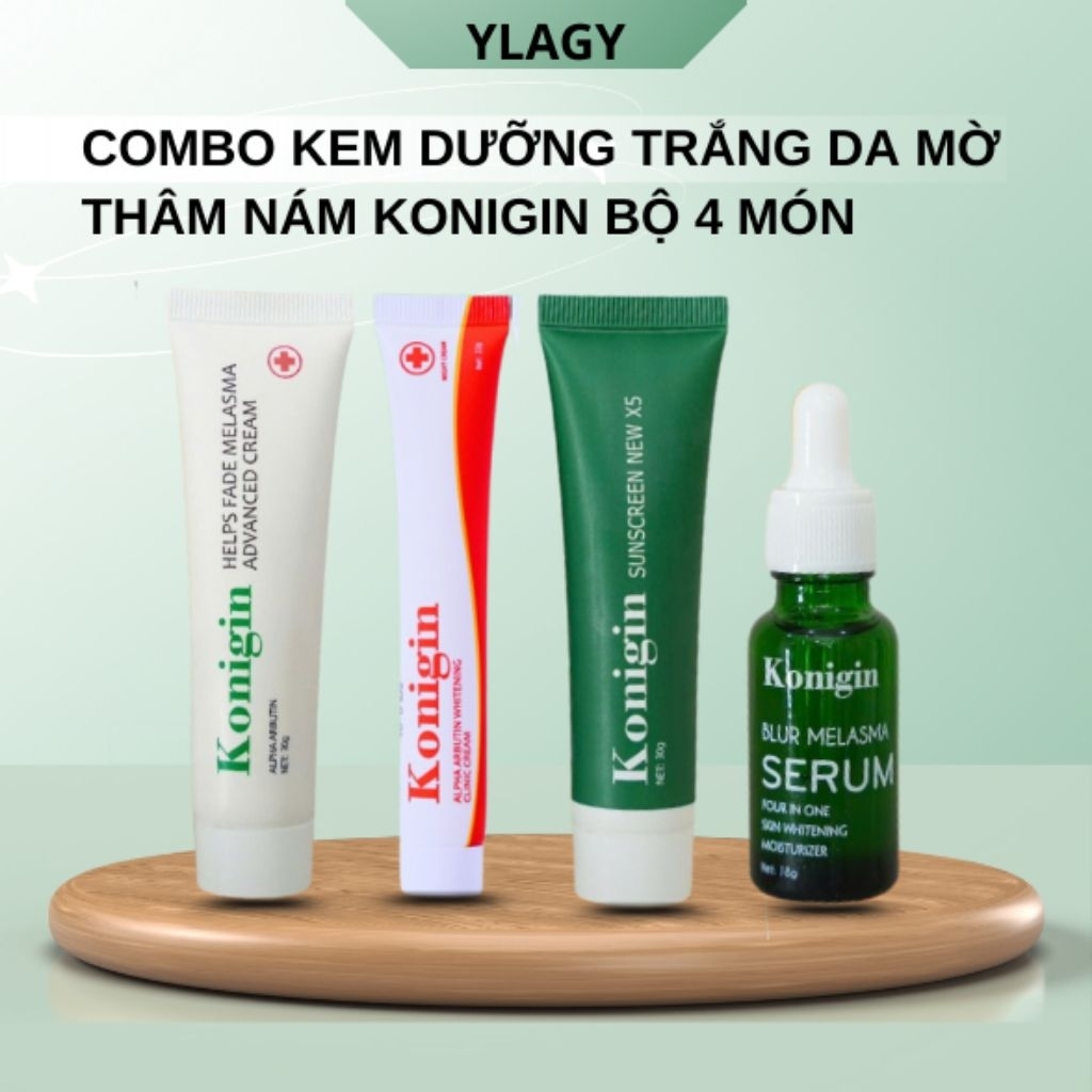Combo Kem Nám Konigin Mờ Thâm, Dưỡng Trắng, Cấp Ẩm & Phục Hồi Da Bộ 4 Món
