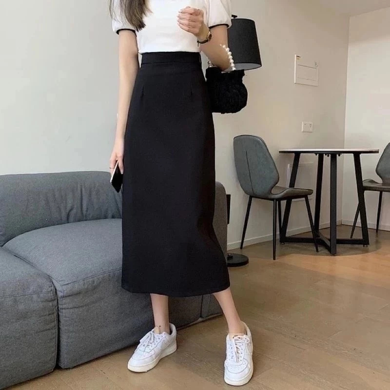 Chân Váy Dài Dáng A Xẻ Sau – Tuyết Mưa, Khóa Sau M78