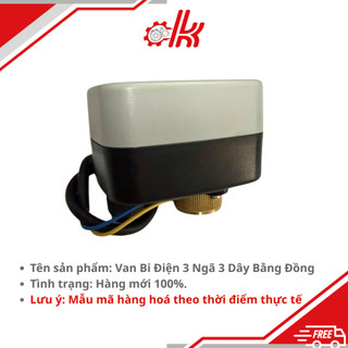 Van Bi Điện 3 Ngã 3 Dây Bằng Đồng - Van Điều Khiển ON/OFF Nước Nóng, Lạnh, Khí Nén