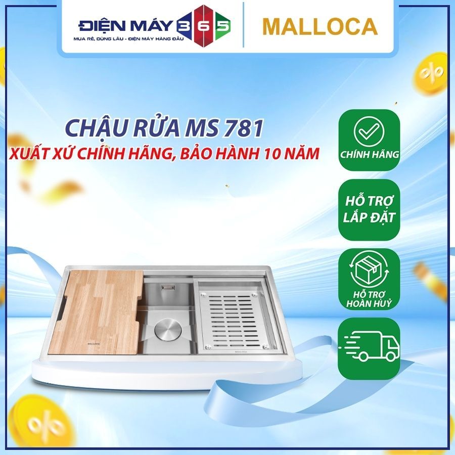 Chậu rửa chén Malloca MS 781 - Inox 304 cao cấp
