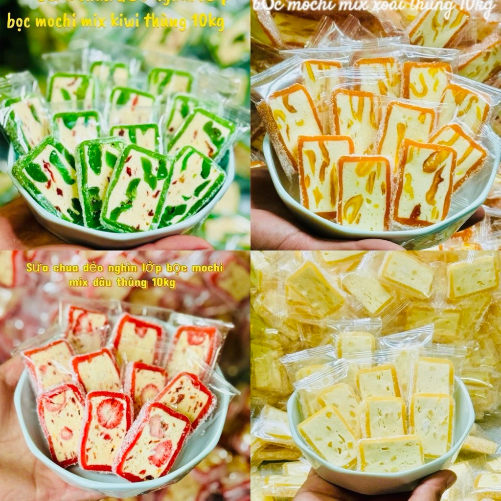 Bánh Sữa Chua Dẻo Ngàn Lớp Bọc MoChi Mix Trái Cây Gói 500g