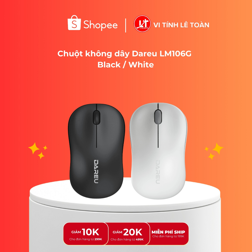 Chuột không dây Dareu LM106G Black/White