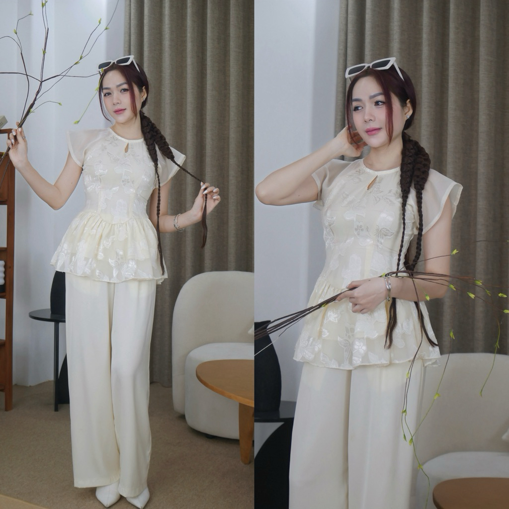 LỤA LÀ SET- Set áo tơ và quần suôn lụa hàn châu - ELVES DESIGN