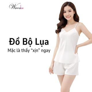 Đồ bộ mặc nhà nữ lụa WANNABE đồ bộ sọt áo 2 dây basic đơn giản thoải mái chăm sóc giấc ngủ BS612