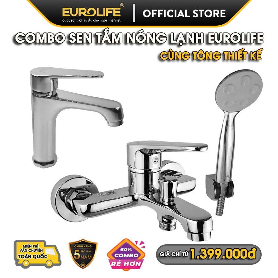 Vòi Sen Nóng Lạnh Tắm + Vòi Rửa Tay Lavabo Eurolife - Bộ Phòng Tắm EL7001 EL-7002