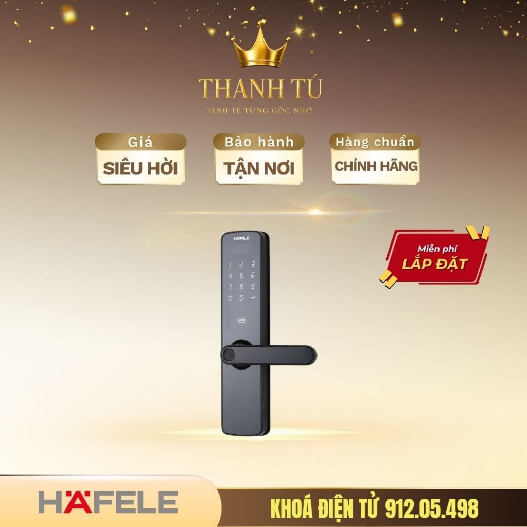 Khóa điện tử HAFELE DL7100 912.05.498. 4 chức năng, dùng cho cửa gỗ