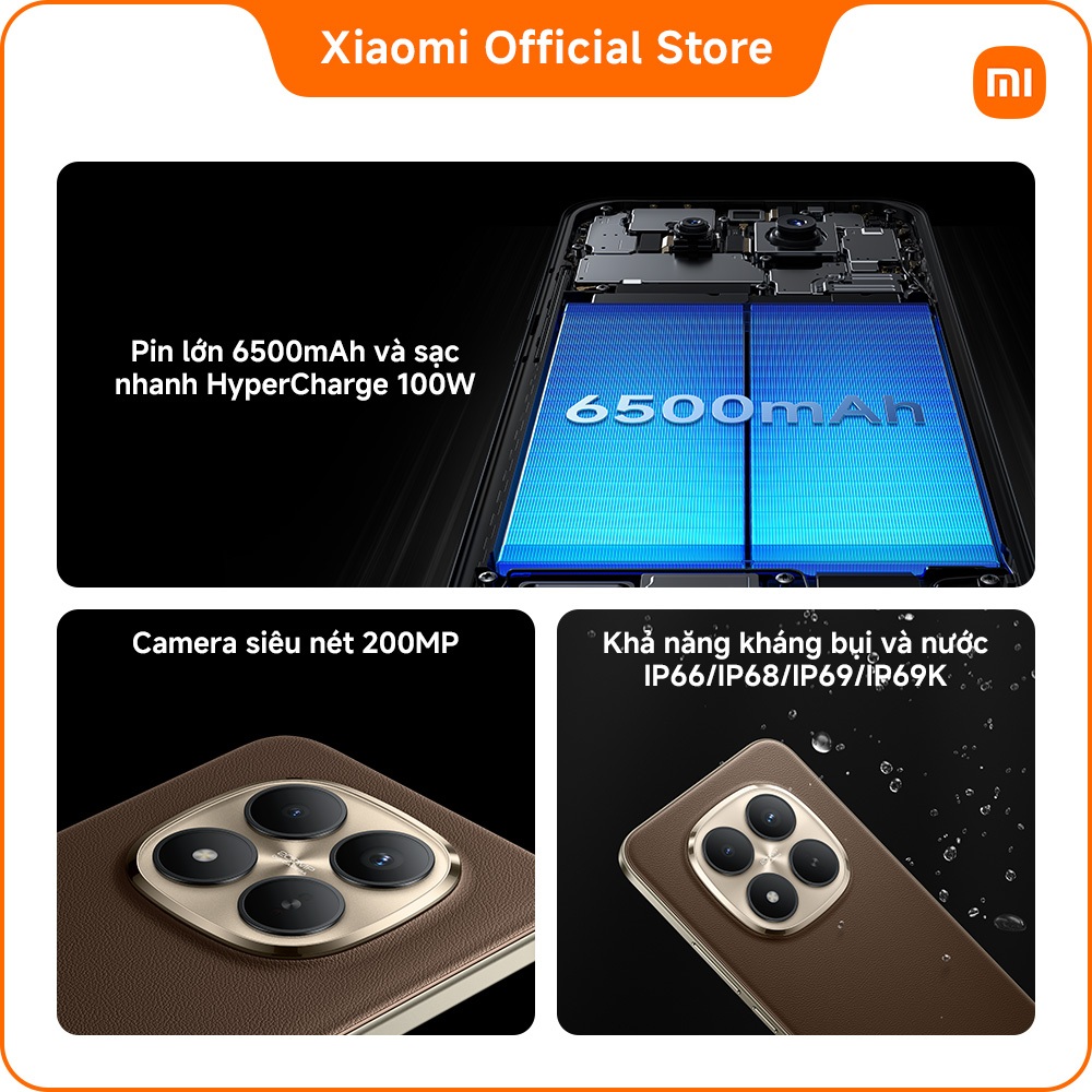 Điện thoại thông minh Redmi Note 15 Pro+ 5G (12+256GB)|Pin lớn 6500mAh và sạc nhanh HyperCharge 100W | BigBuy360 - bigbuy360.vn