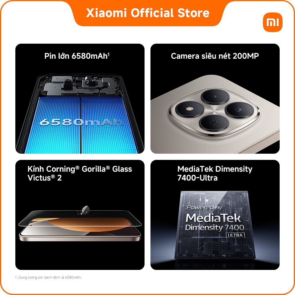 Điện thoại thông minh REDMI Note 15 Pro 5G（8+256GB|12+256GB|12+512GB)|Pin lớn 6580mAh | BigBuy360 - bigbuy360.vn
