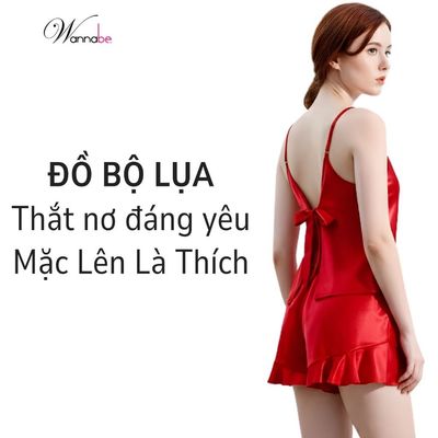 Đồ bộ mặc nhà WANNABE đồ bộ quần short phối áo 2 dây cutout lưng cột nơ sexy giúp bạn gái xinh BSS63