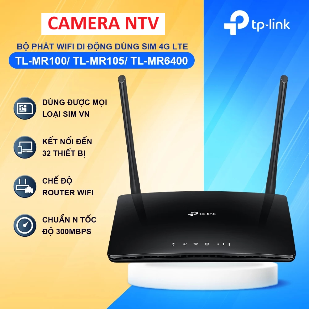 Bộ Phát Wifi Di Động TP-Link TL-MR100 / TL-MR105 / TL-MR6400 4G LTE Chuẩn N 300Mbps