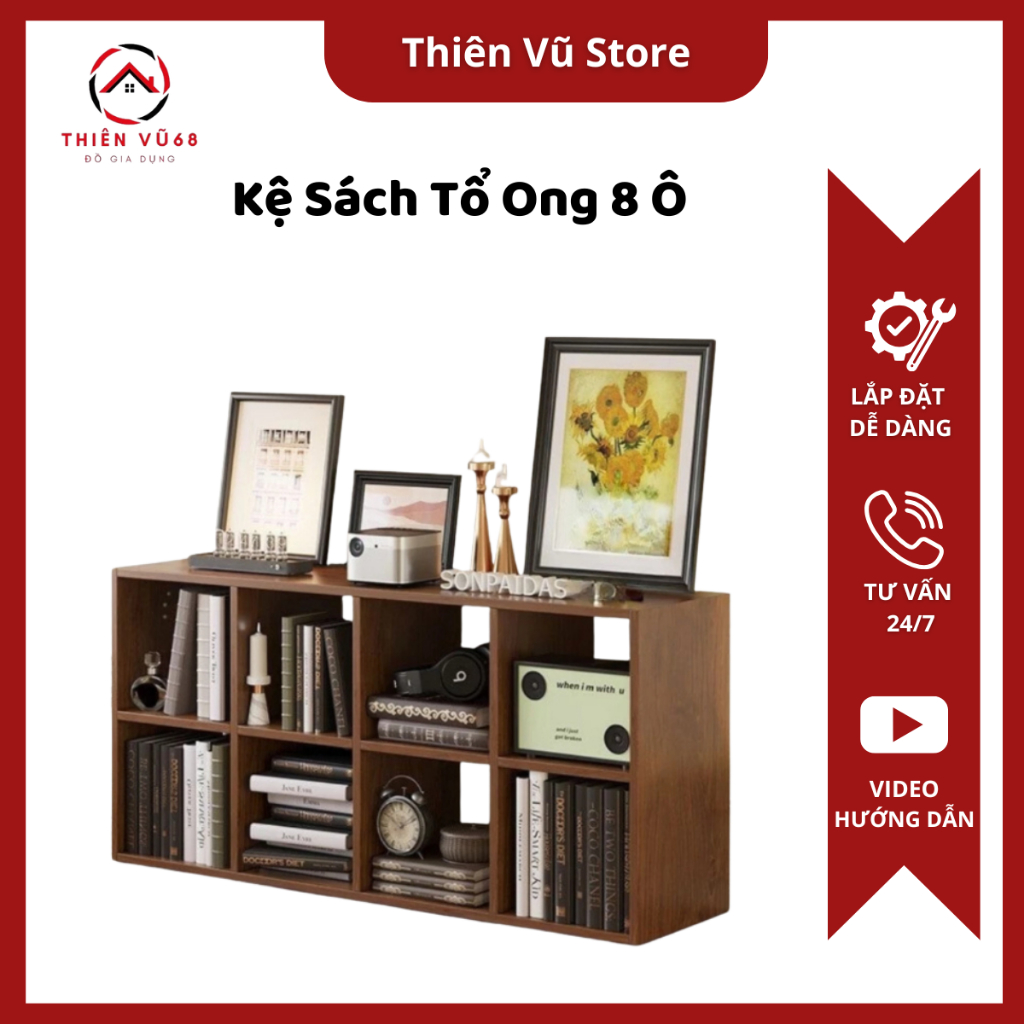 Kệ để sách kệ tổ ong 8 decor diện tích lớn để đồ tiện lợi