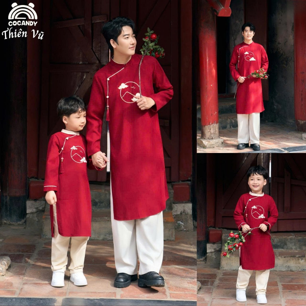 Áo dài COCANDY -Áo dài ĐỎ Thiên Vũ E0961,E1111