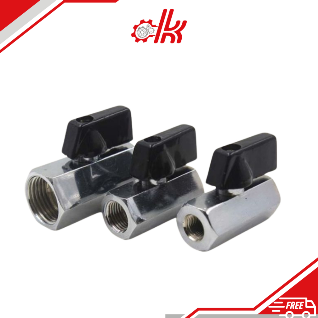 Van bi đồng xi - van mini ren trong ren ngoài - khóa khí nén mini 2 đầu ren trong