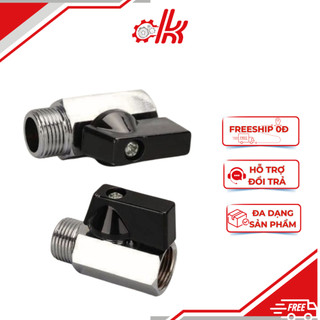 Van bi đồng xi - van mini ren trong ren ngoài - khóa khí nén mini 2 đầu ren trong