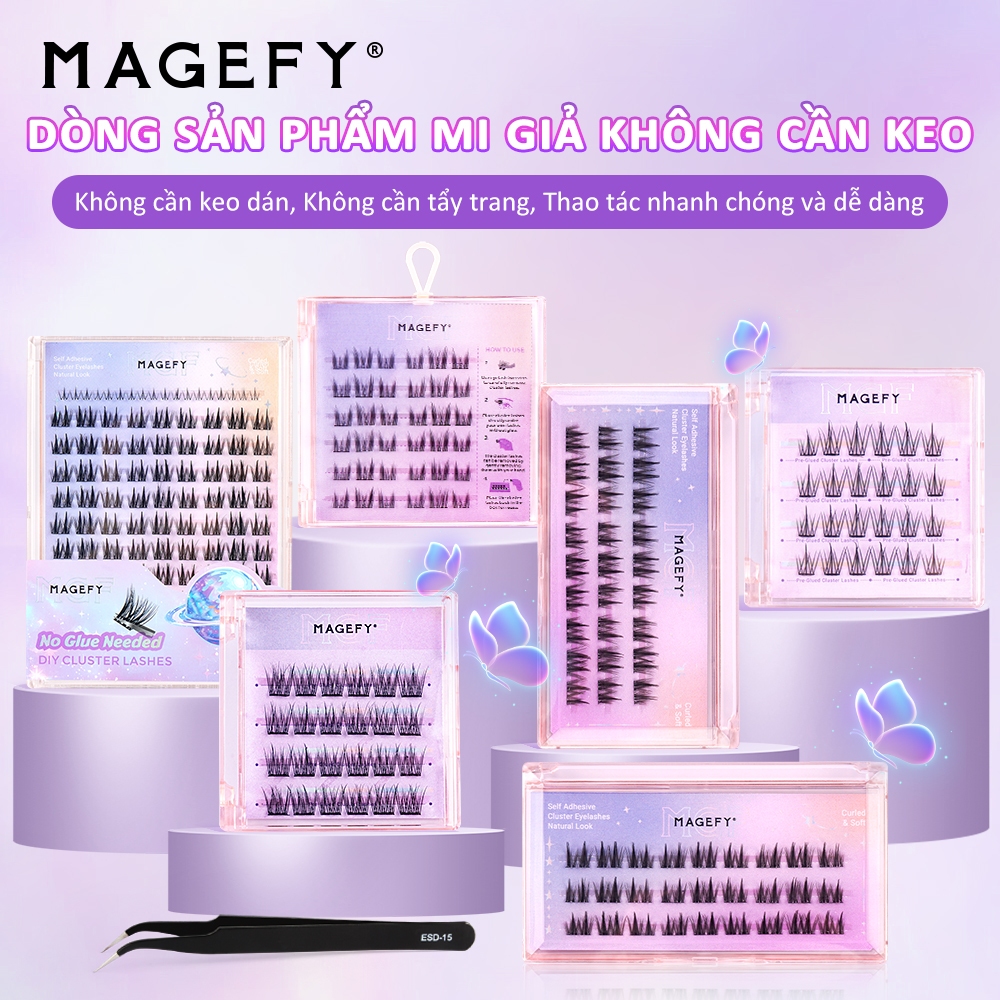 MAGEFY Lông mi giả không cần keoLông mi giả tự dính hình hoa hướng dương cong tự nhiên và trông rất thật 70031