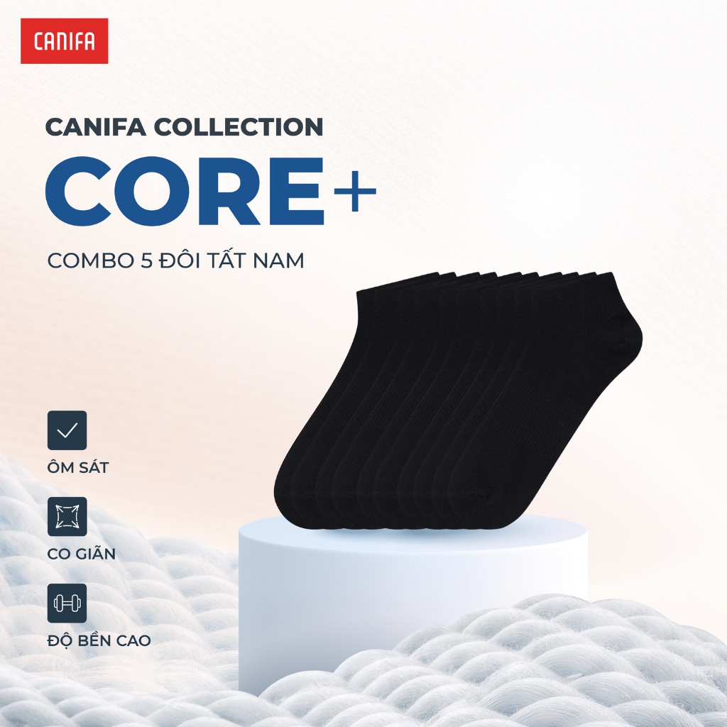 Tất nam CANIFA vớ cổ thấp cổ trung cổ cao thấm hút bám chân chống mài mòn PS25 8AX25A011