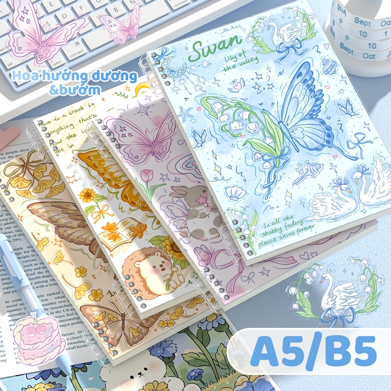 Sổ Còng B5 MUYUAN 120 Trang – Thay Được Giấy, Khuyết Còng Bìa Bướm