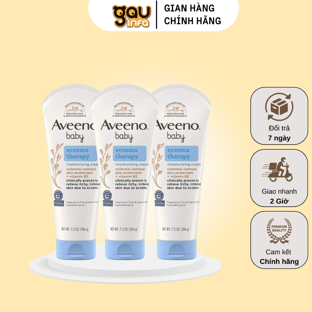Kem dưỡng ẩm Aveeno Baby Eczema Care 166ml Cho Bé Giảm Viêm Da Cơ Địa, Dịu Nhẹ, Chính Hãng
