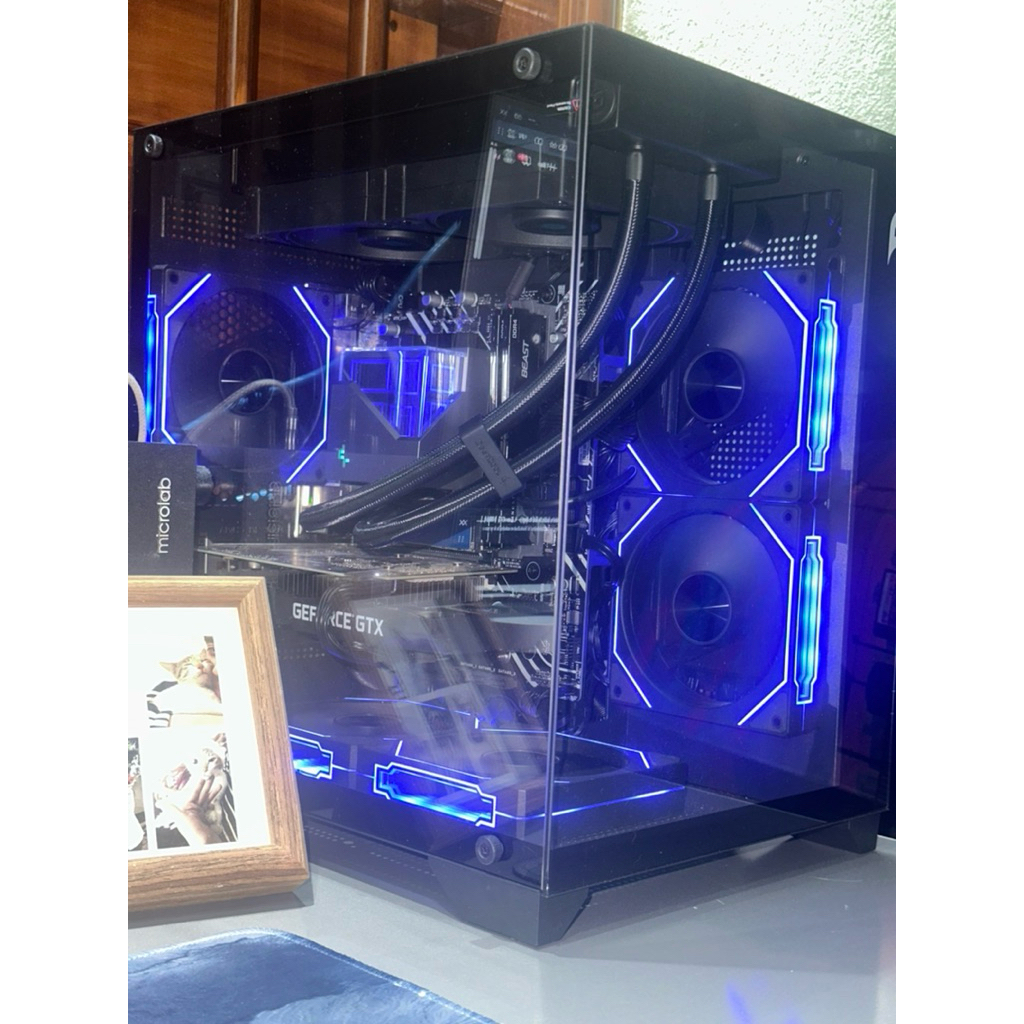 combo pc h610m-k, i3 12100f, vga 1650, nguồn 450, case bể cá ko fan, tản aio