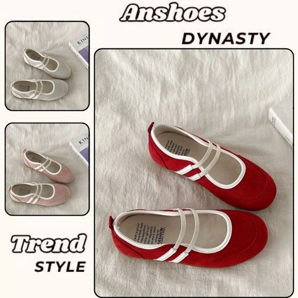 Giày Búp Bê Nữ, Giày Mary Jane Nữ Mũi Tròn Đế Thấp Phong Cách Hàn Quốc New Hot N38 || AnshoesDynasty