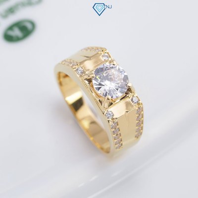 Nhẫn bạc nam đính đá chủ đơn giản mạ màu xi vàng 18K, xi vàng hồng, xi bạch kim đi dự tiệc NNA0872 - Trang Sức TNJ